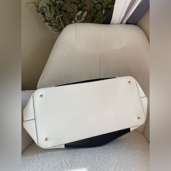 Lauren Ralph Lauren Black and white large leather Tote NWOT - Picture 3 of 10